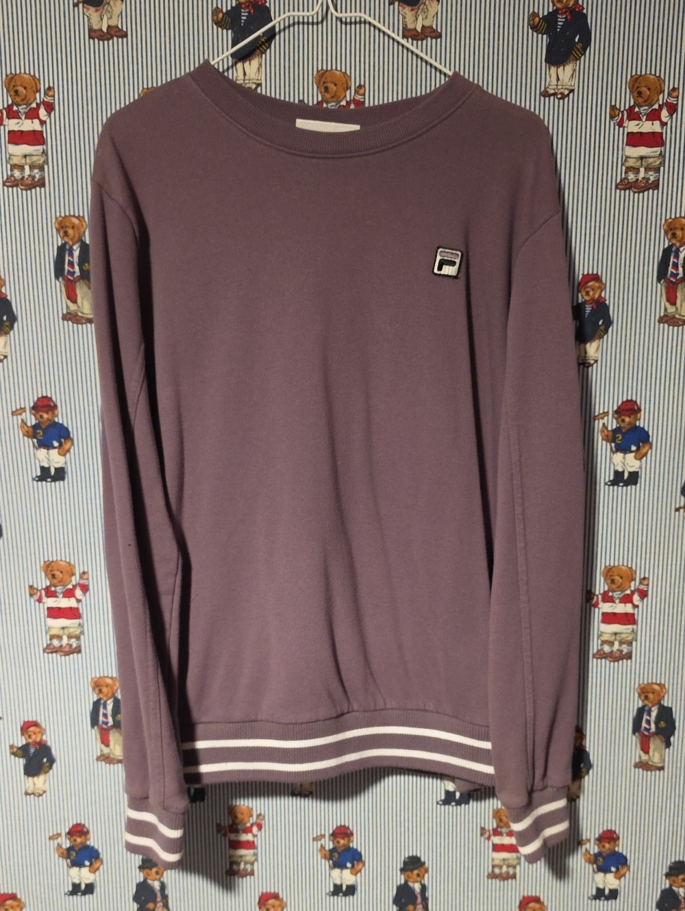 Fila French Terry Deep Purple Crewneck Sweatshirt  Womens XL